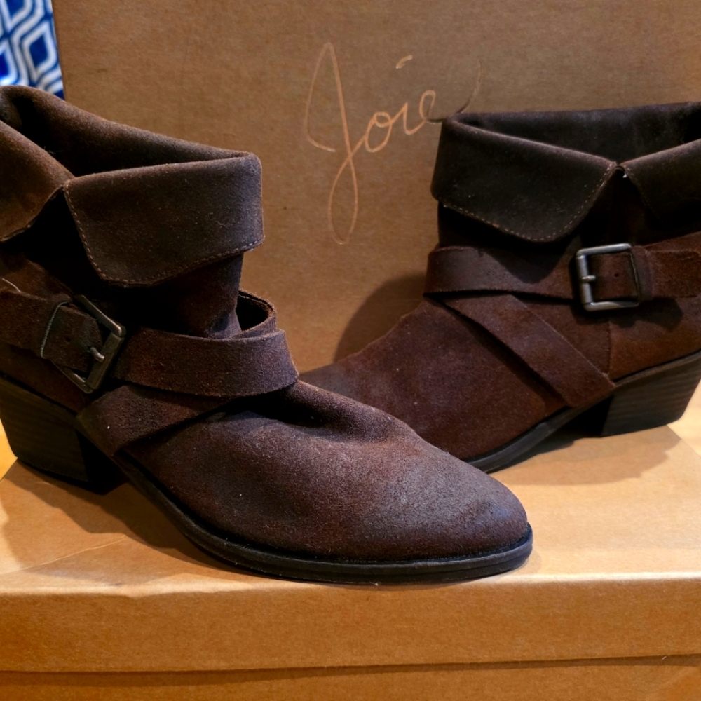Joie Women's Brown Seude Ankle Boots